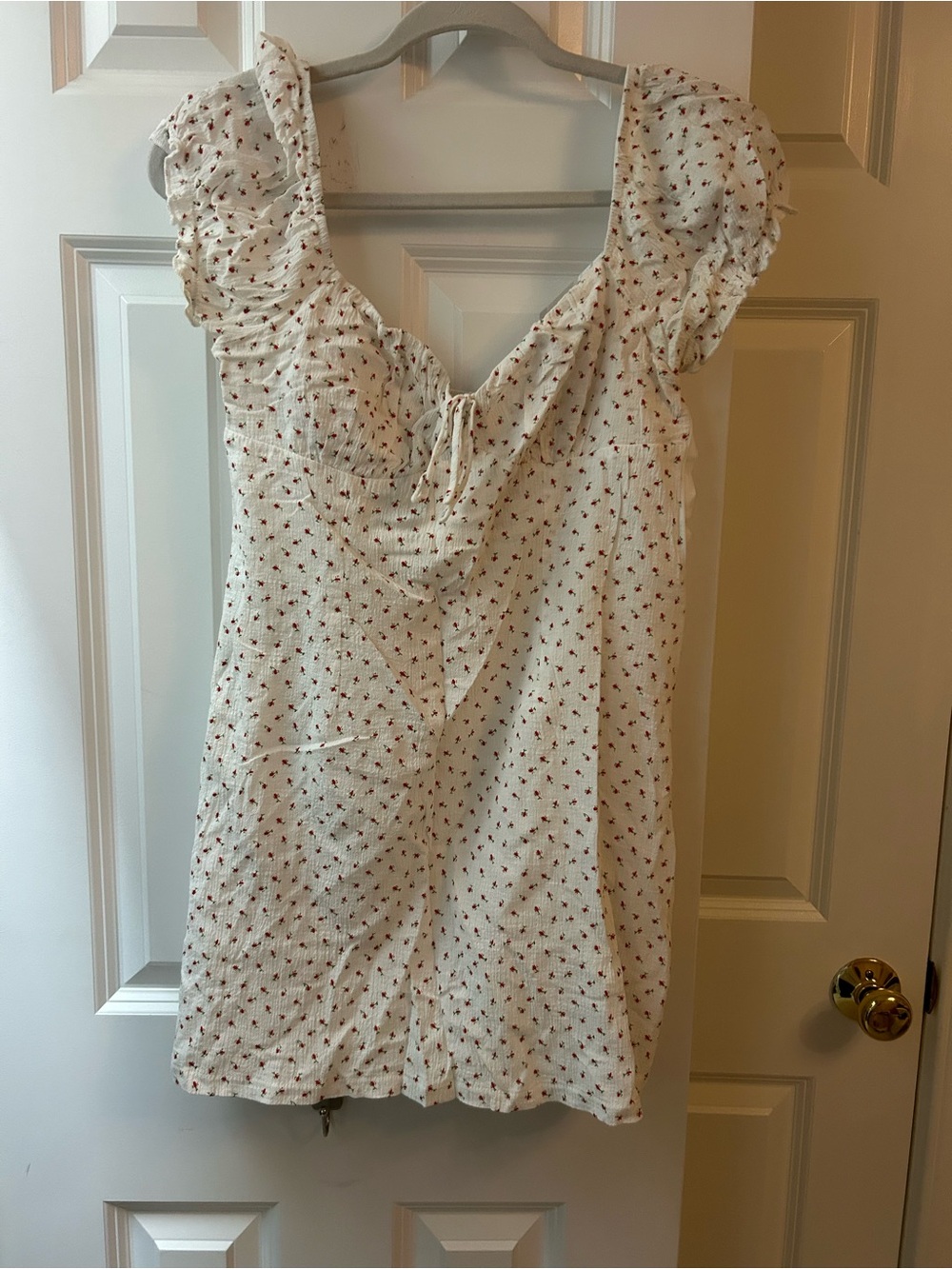 PacSun Cream Mini Dress with Red Floral Print
